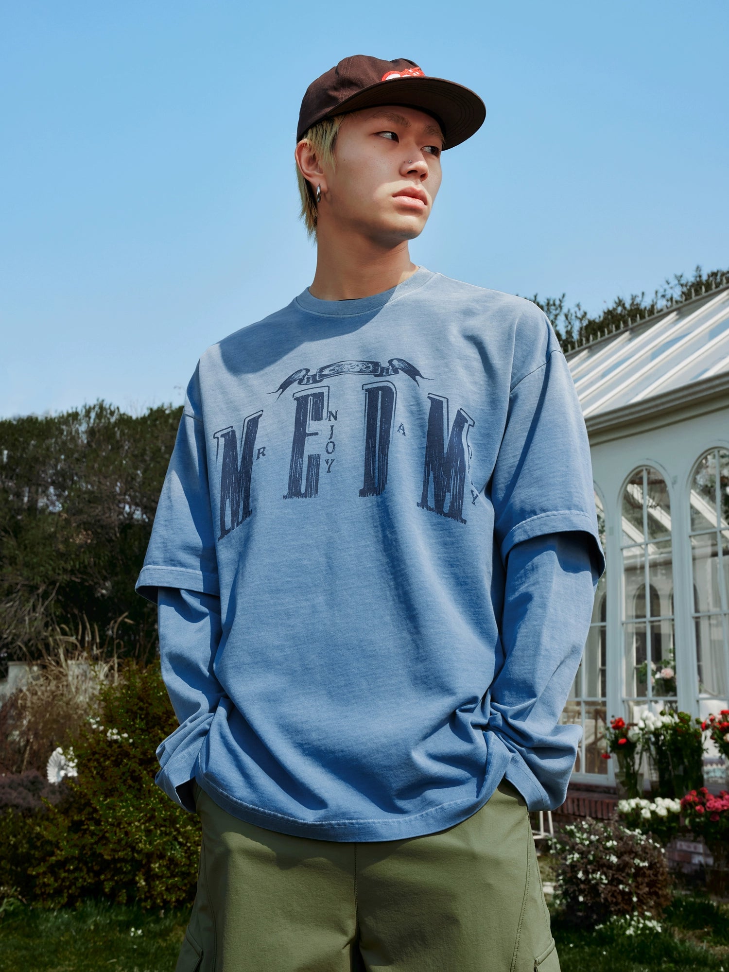 MEDM Fake Two Pieces Loose Long Sleeves