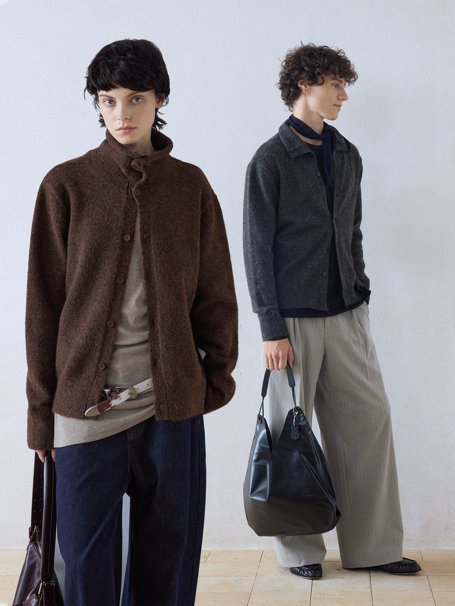 DIMC Stand-up Neck Knitted Cardigan Jacket