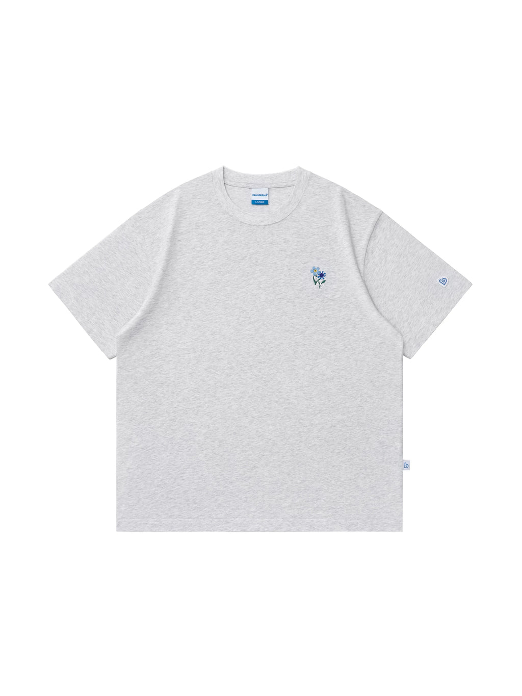 BENT IDEA Bouquet Embroidery Thickened Casual Versatile Tee