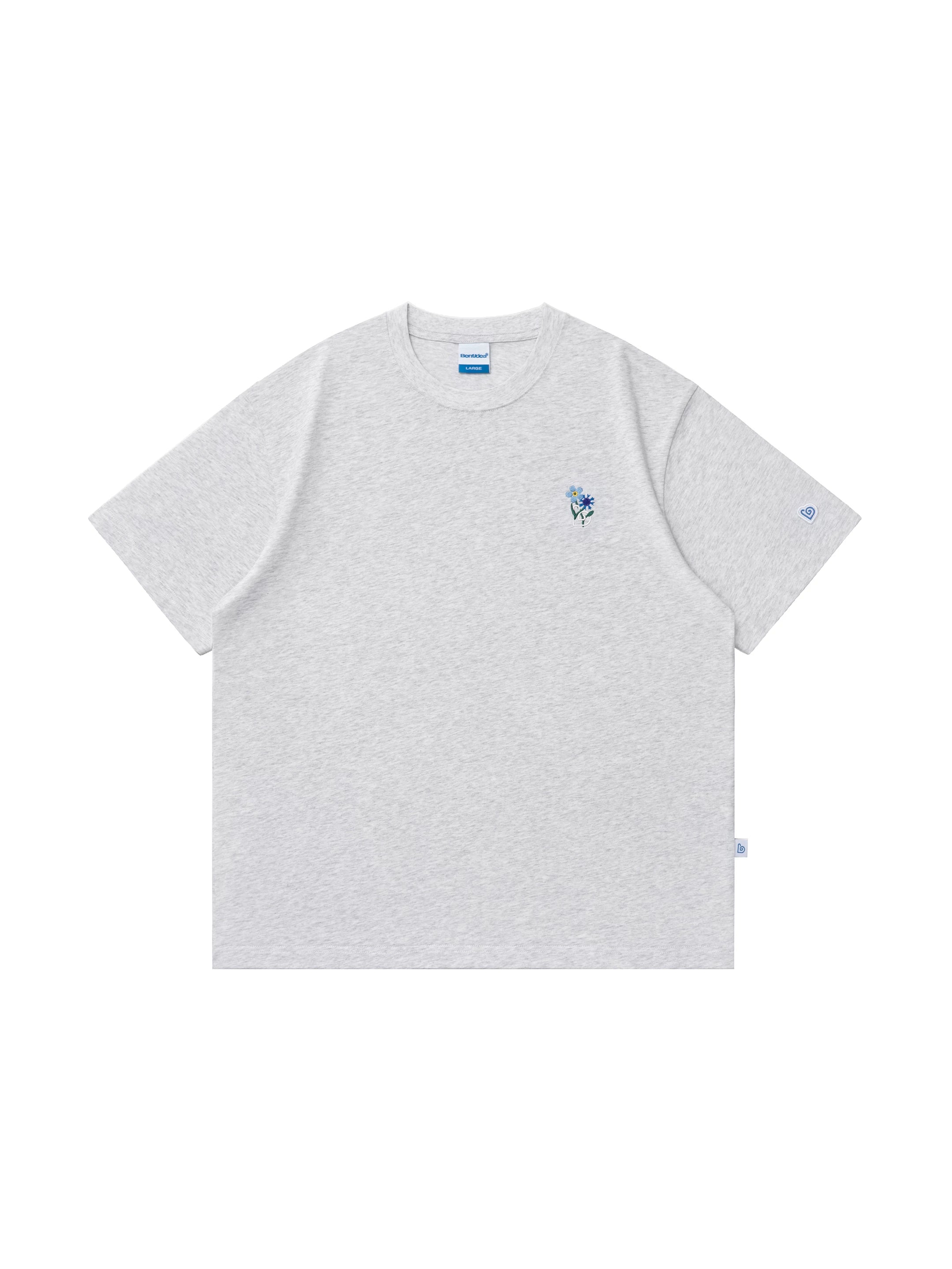 BENT IDEA Bouquet Embroidery Thickened Casual Versatile Tee