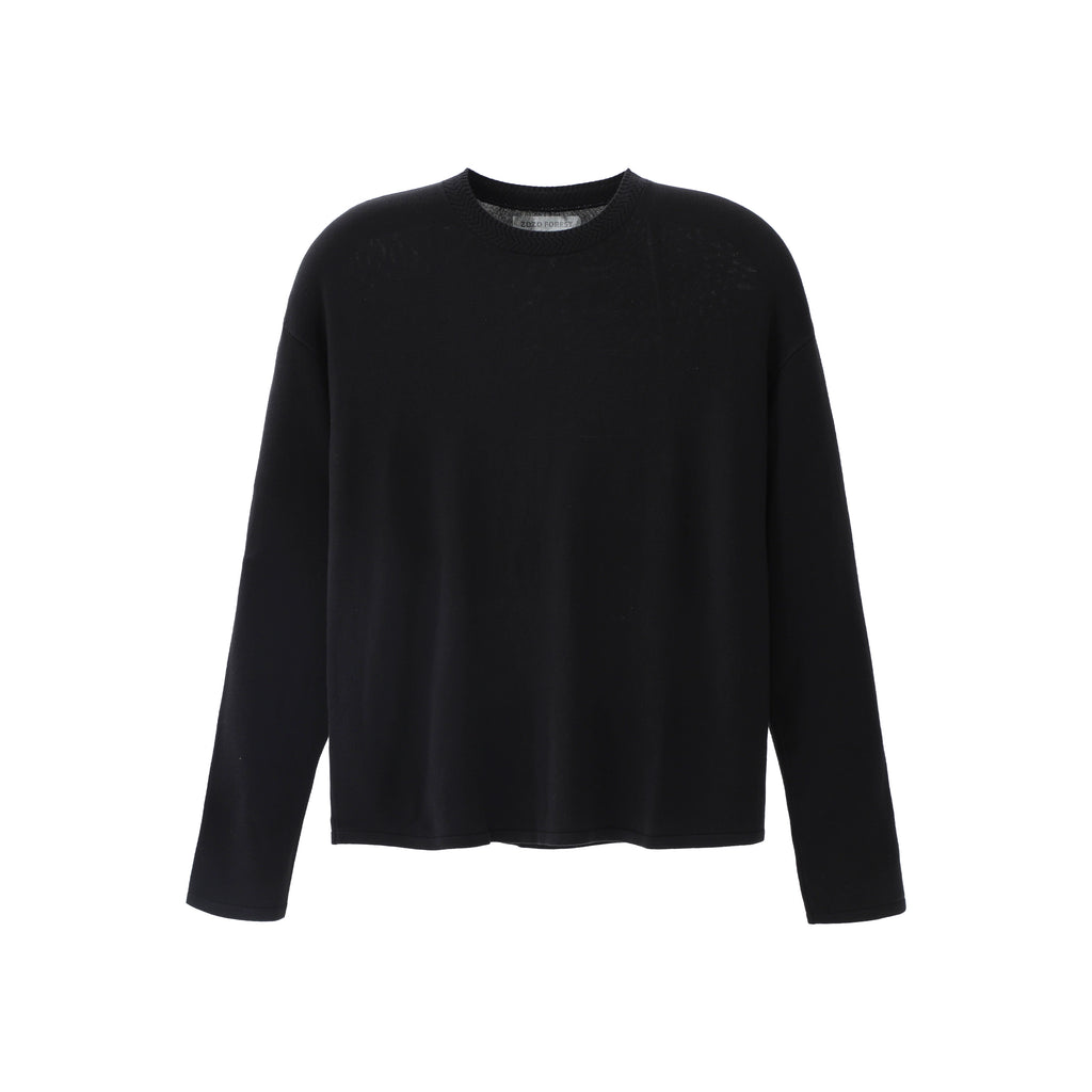ZOZOFOREST Row Style Wheat Ear Collar Old Money Basic Commuter Base Knitted Long Sleeve