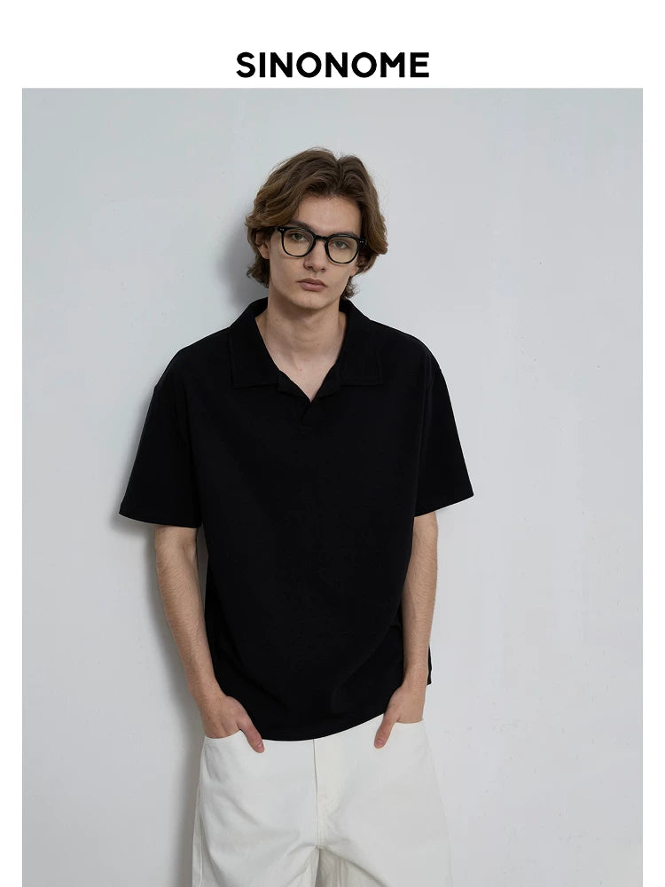 SINONOME Cool Simple Casual V-neck Tee
