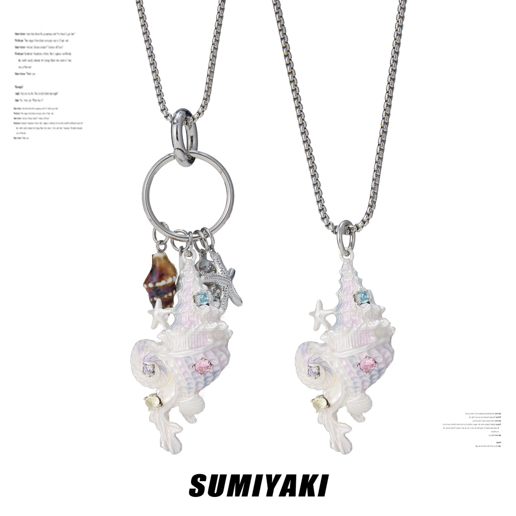 SUMIYAKI Conch Fishtail Keychain Necklace