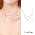 ParanoidP Streamer Bow Pearl Love Necklace