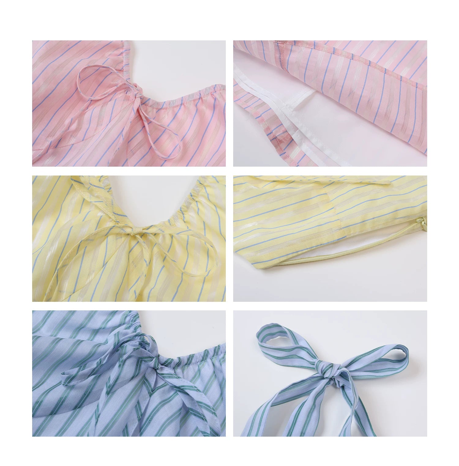 Ablueberry Striped Neck Short Vest