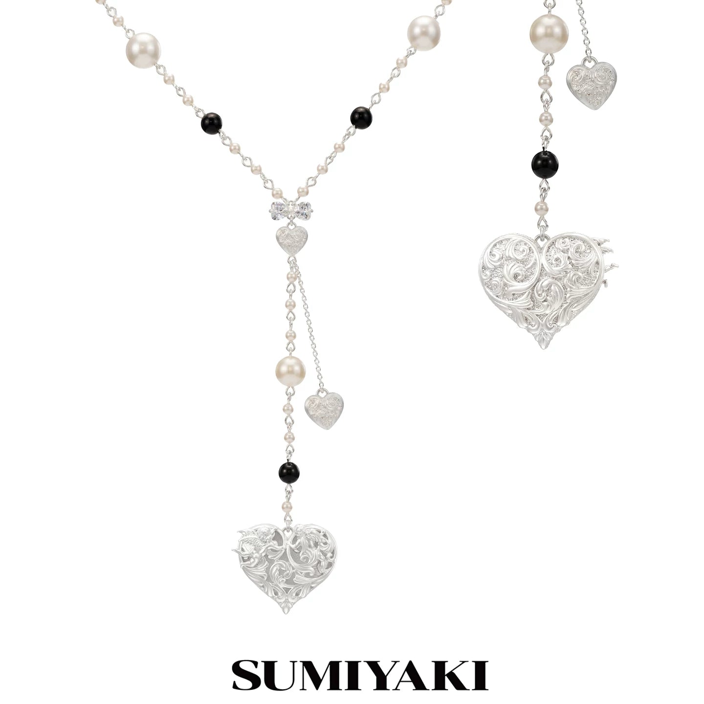 SUMIYAKI Angel Love Double-sided Y-shaped Stacked Necklace