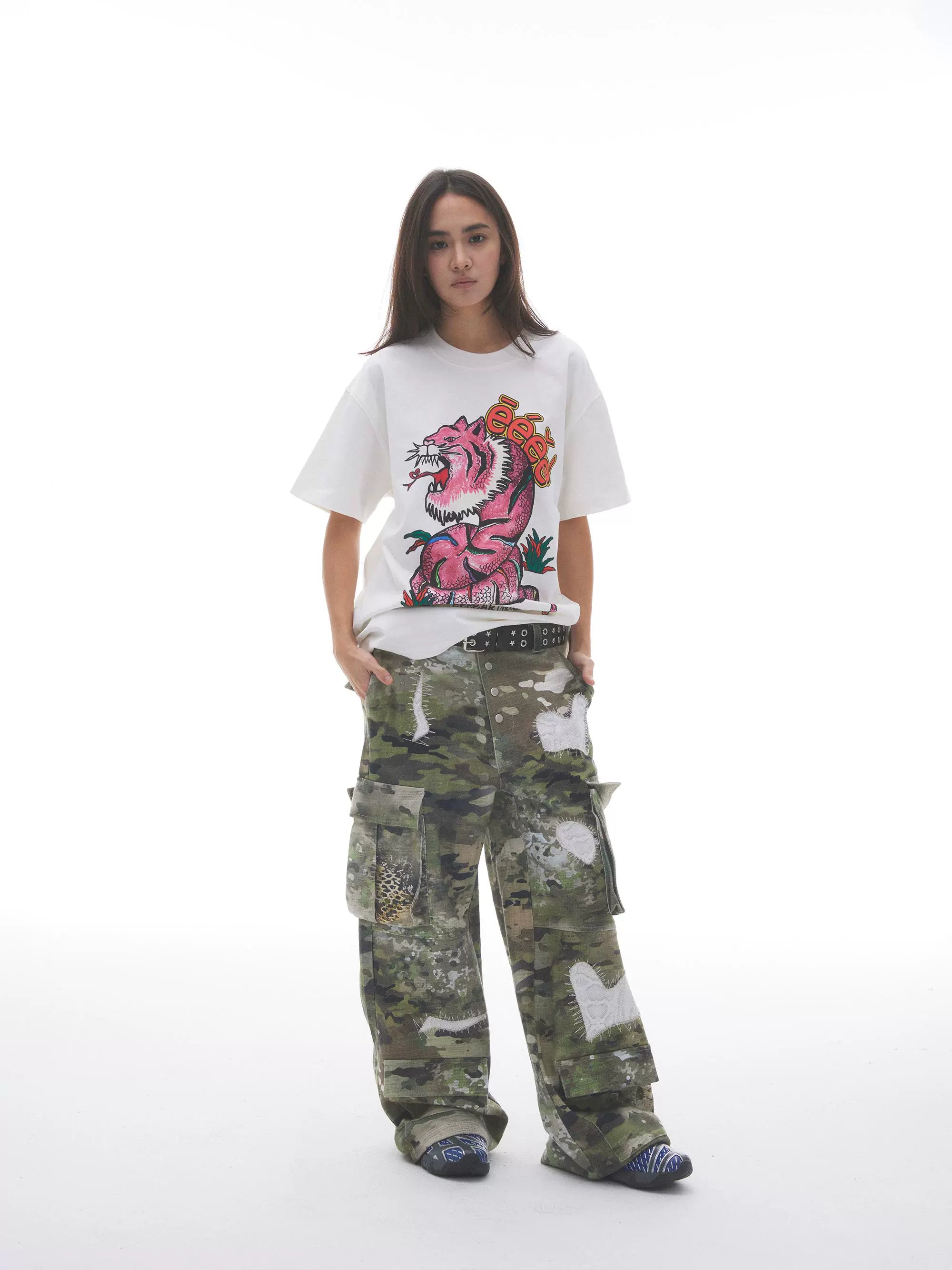 EeeeArtmonster Year of The Snake Limited Print Crew Neck Hand Painted Graffiti Tee