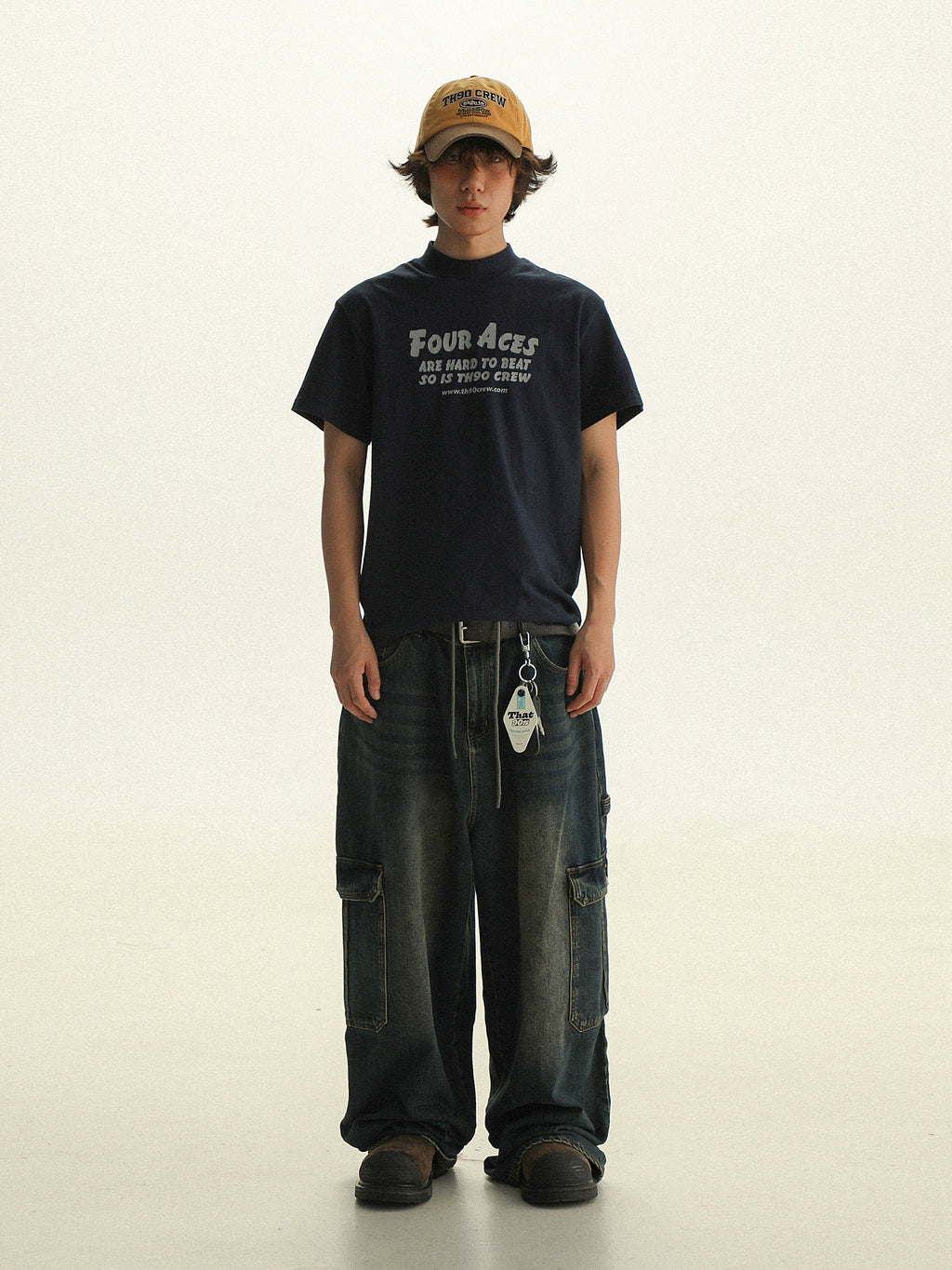 TH90CREW Retro Color Scheme with Semi-turtleneck Tee Inside