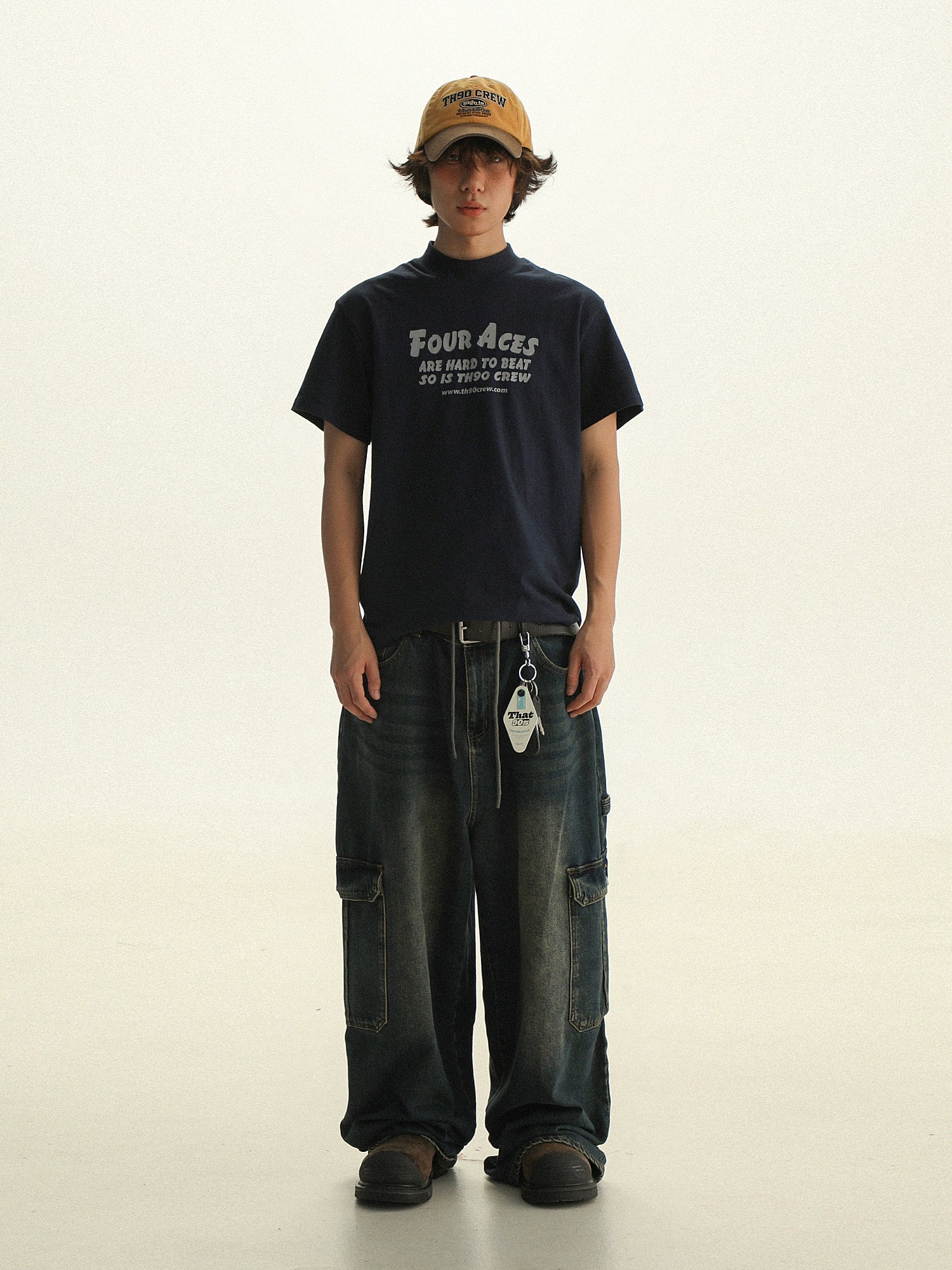 TH90CREW Retro Color Scheme with Semi-turtleneck Tee Inside