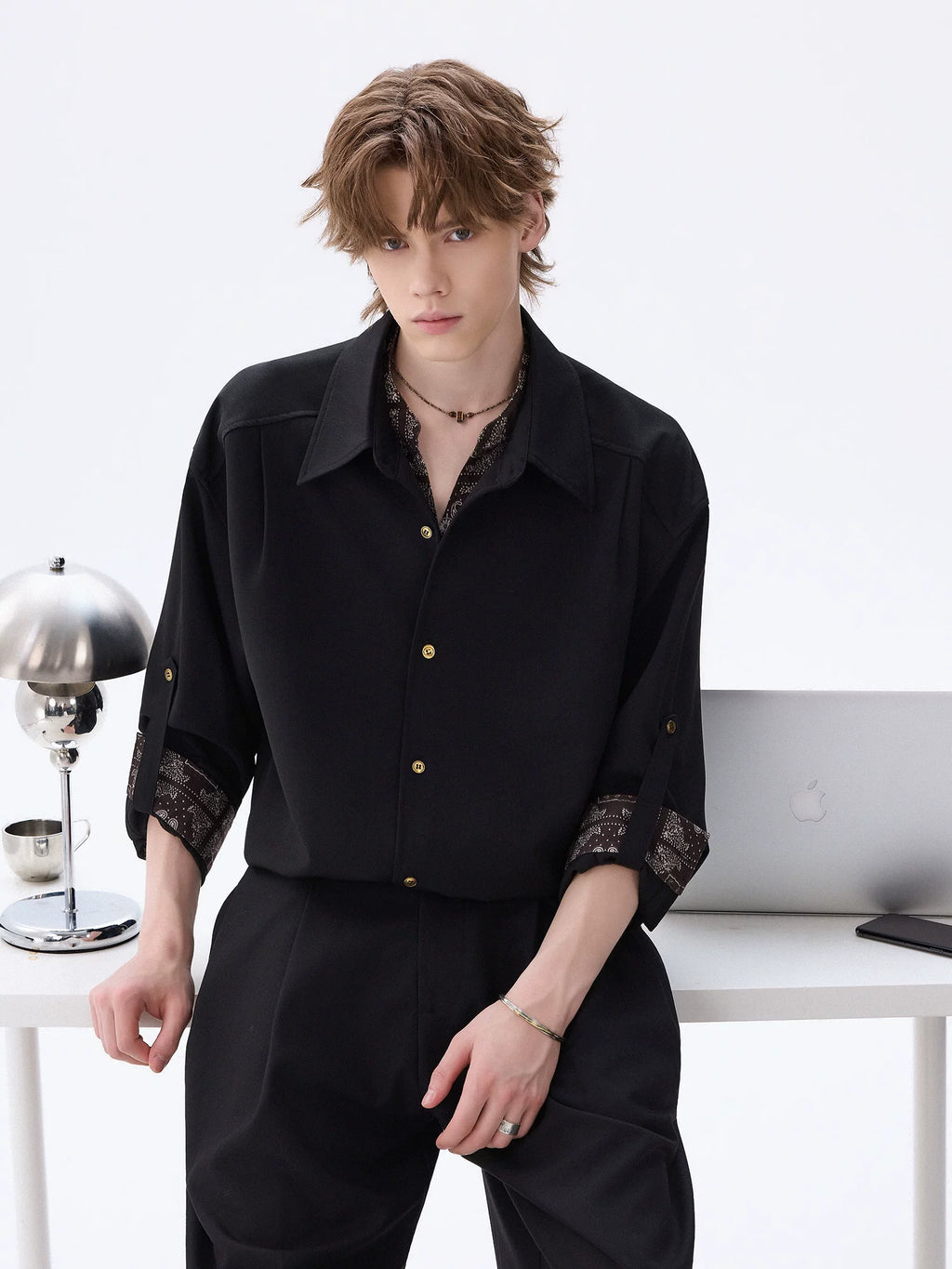 CHOR Vintage Cashew Print Long Sleeve Shirt
