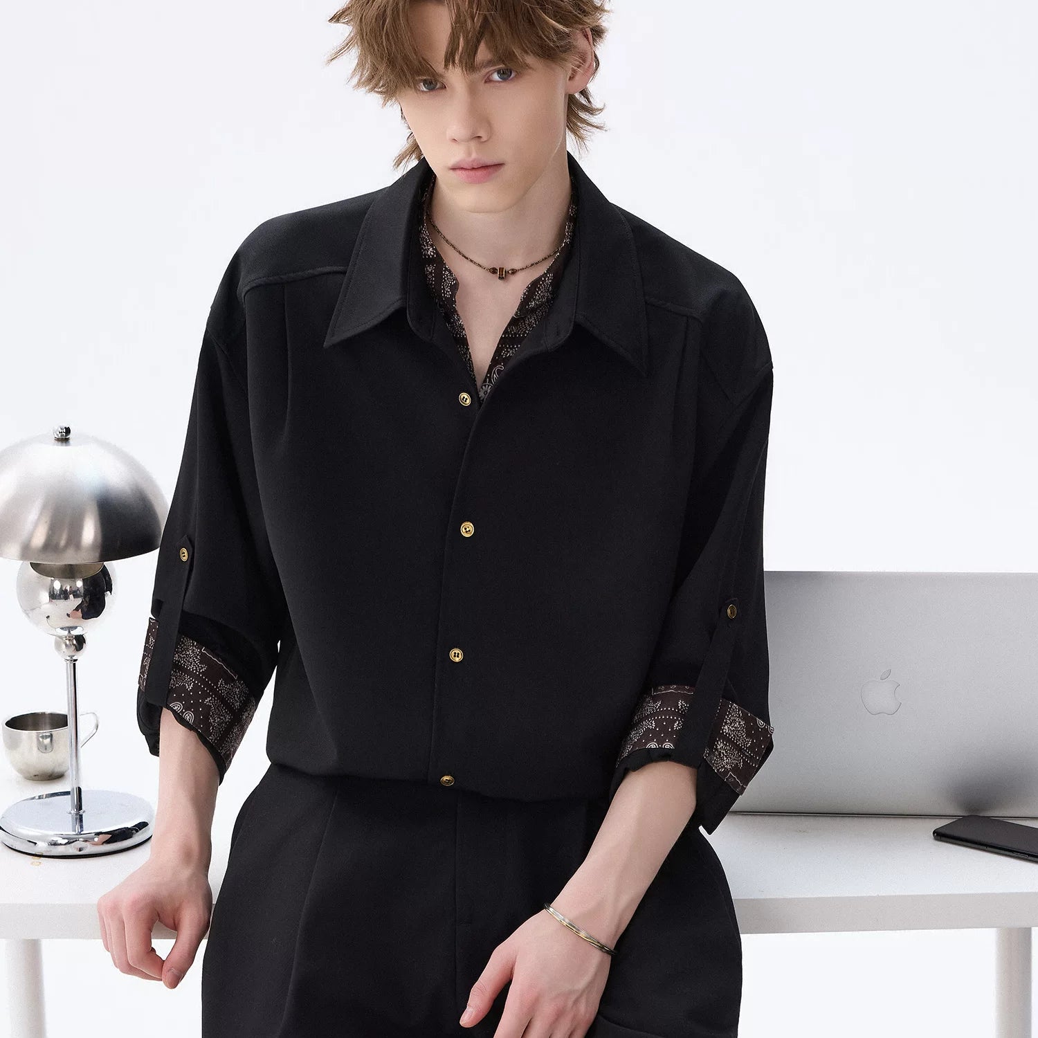 CHOR Vintage Cashew Print Long Sleeve Shirt