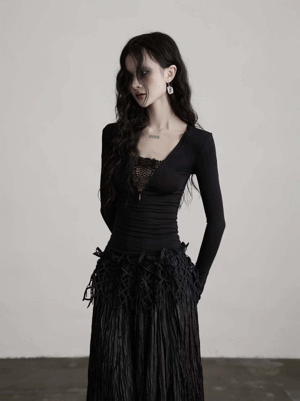 INDULGE Hollow Waist Slim Long Sleeves