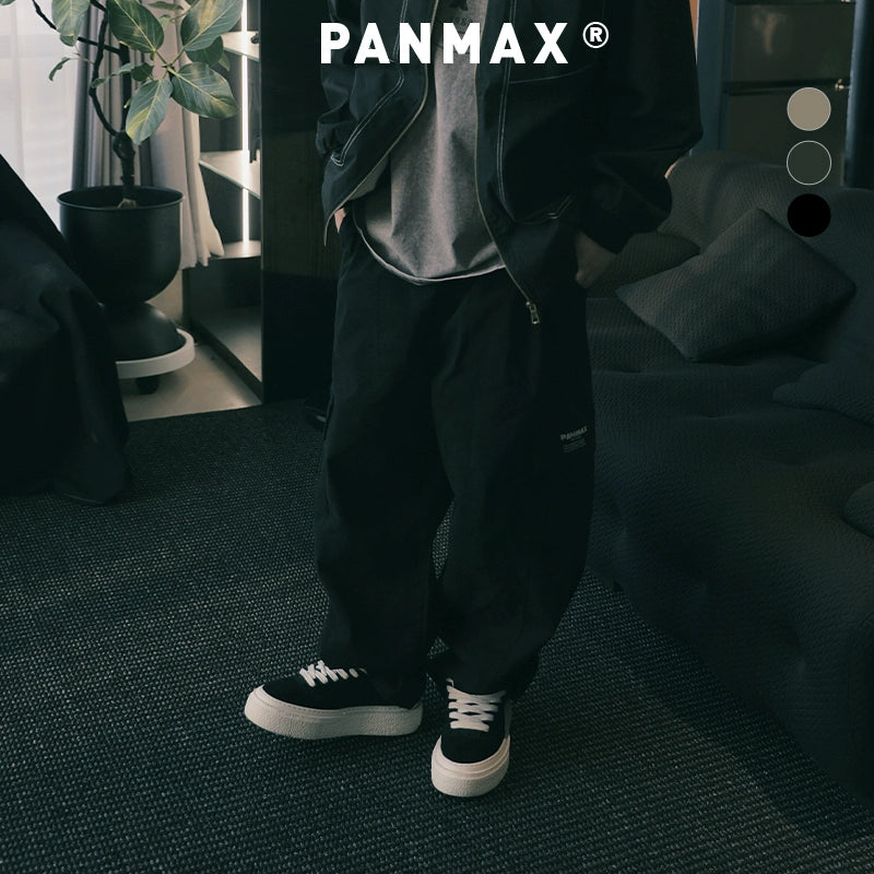 PANMAX Vintage Pocket Drawstring Straight Overalls
