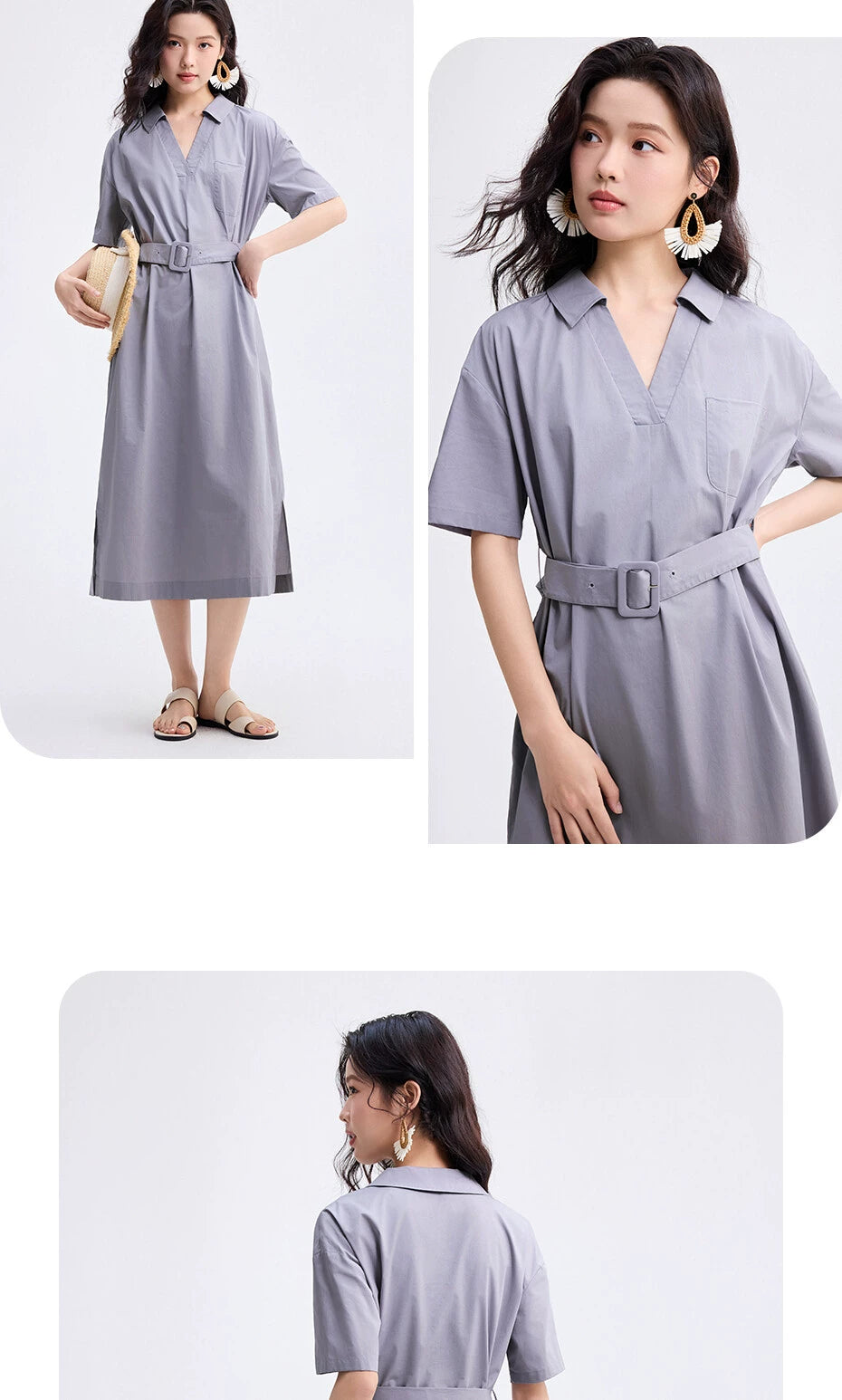 Giordano Commuter Belt V-lapel Dress