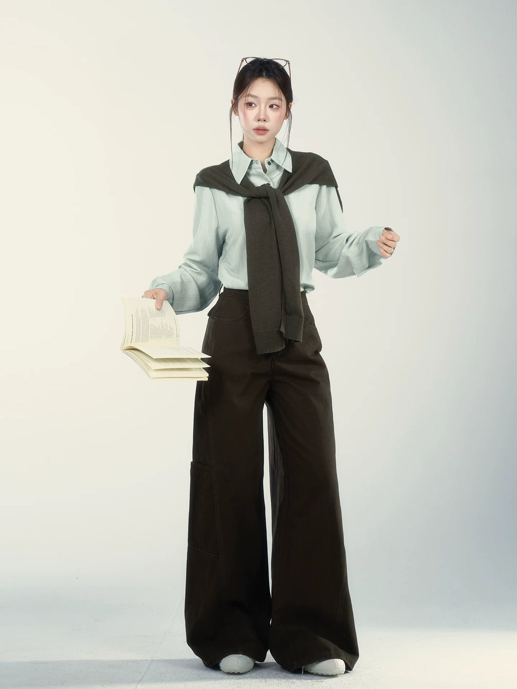 Wildberry High Waist Loose Versatile Wide Leg Casual Pants