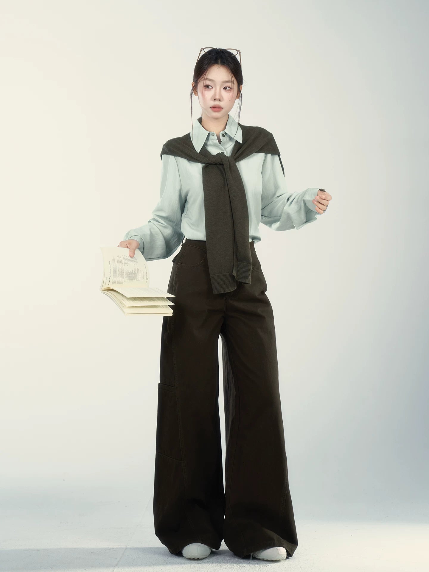 Wildberry High Waist Loose Versatile Wide Leg Casual Pants