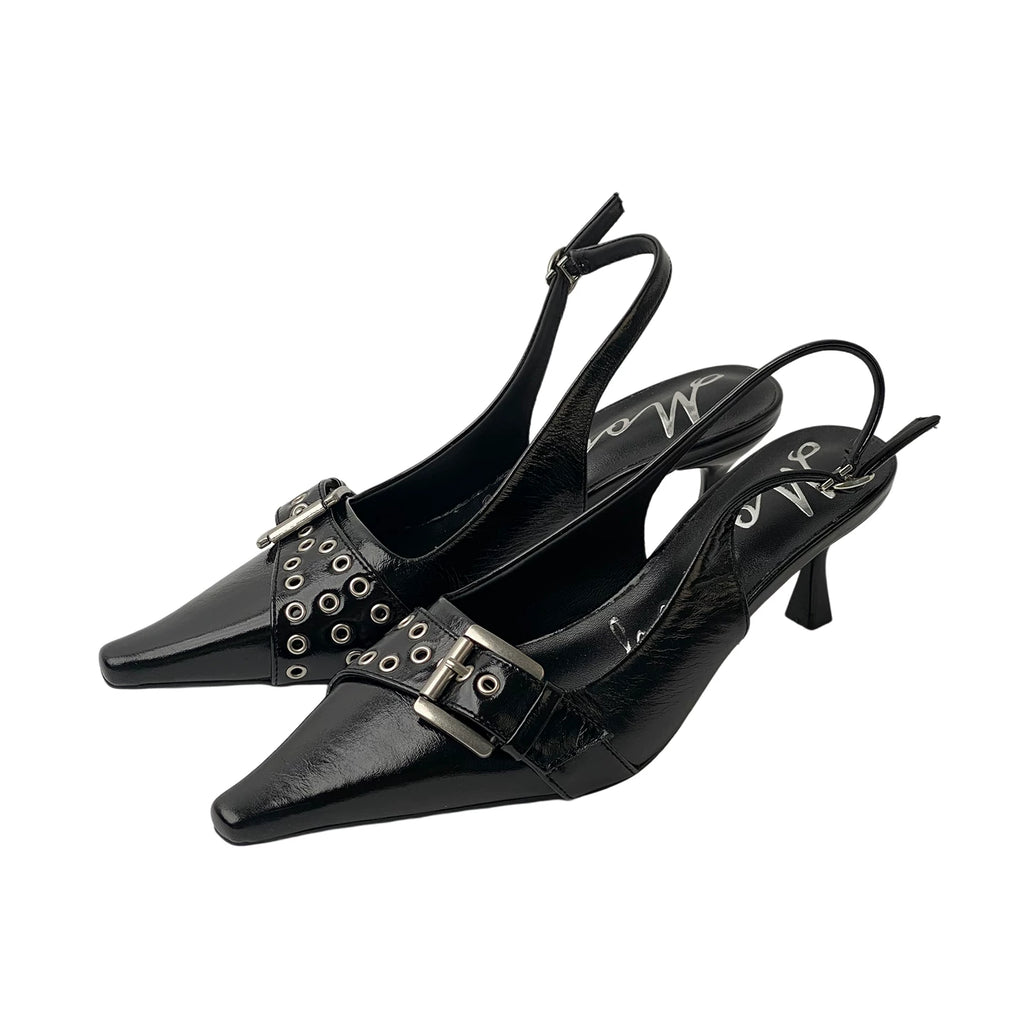 Mooreyu Pointed Belt Buckle Heels