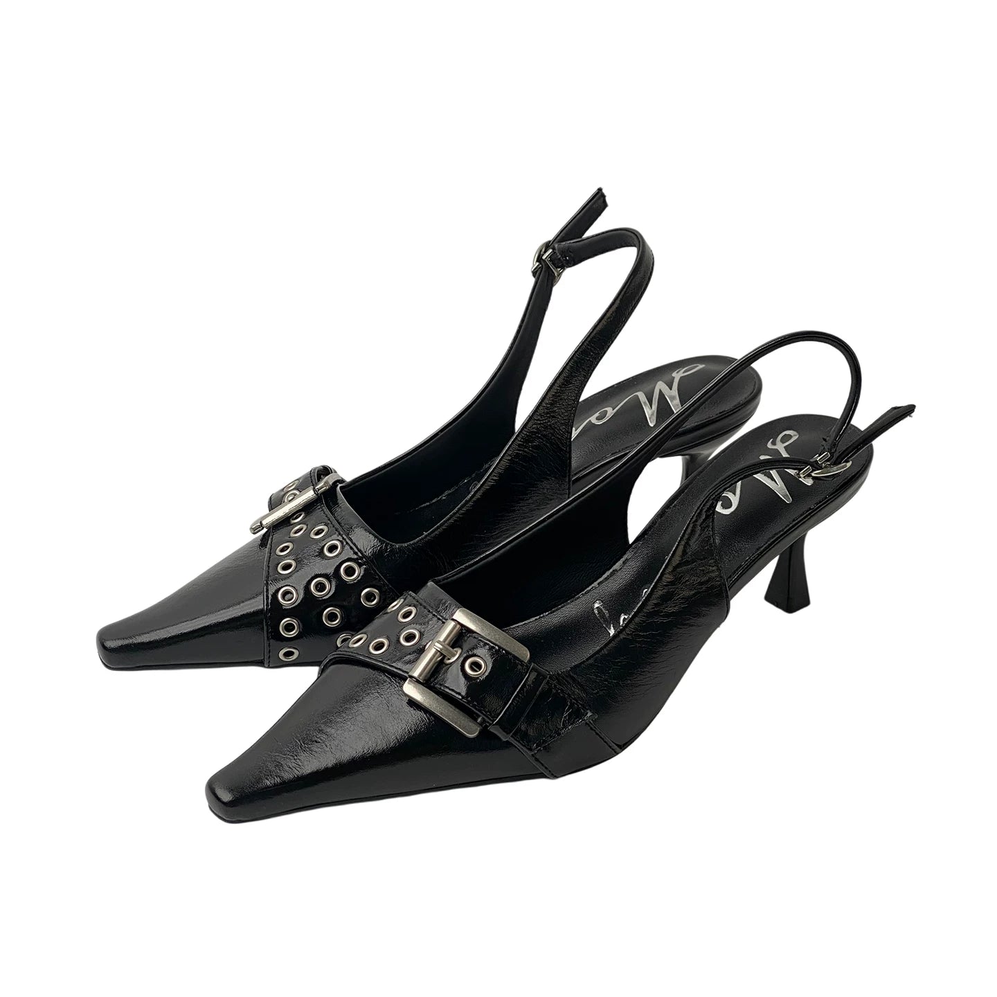 Mooreyu Pointed Belt Buckle Heels