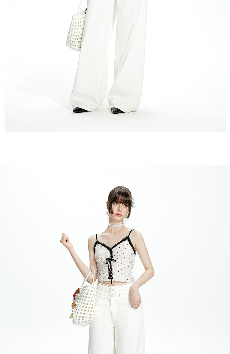 Imone Polka Dot Strap Lace Vest