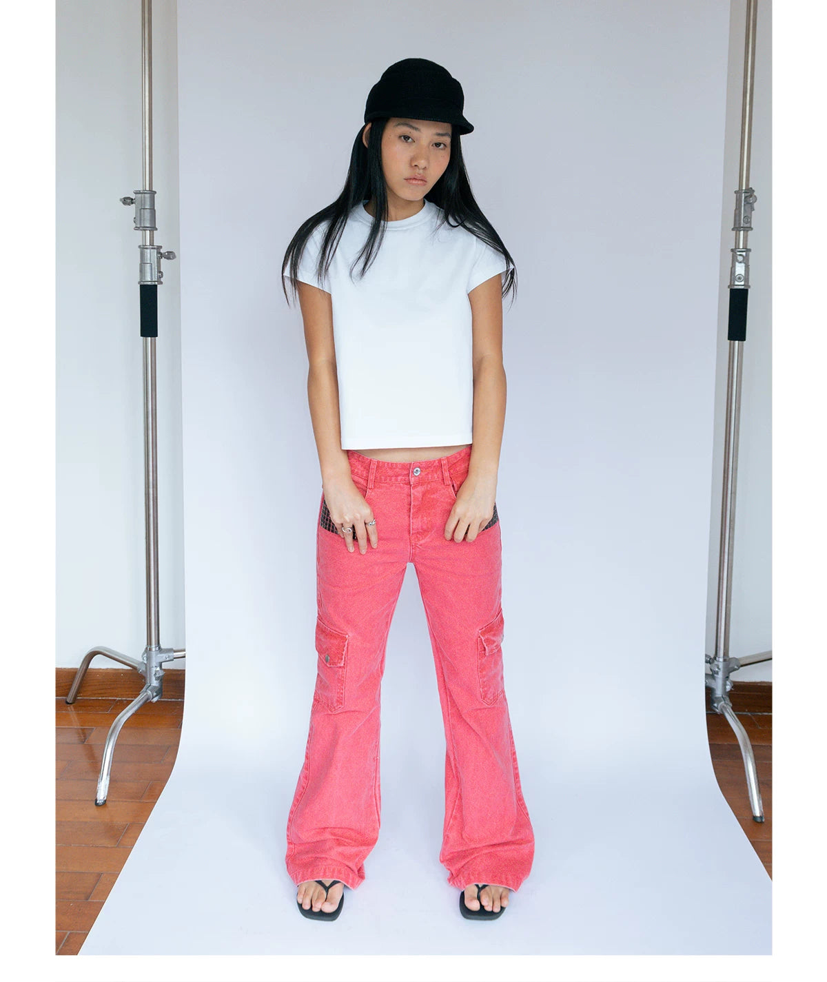 FUNKYFUN Front Shoulder Simple Loose Tee