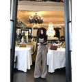 Barb Chill Lace Vest Suit Wide Leg Pants Suit