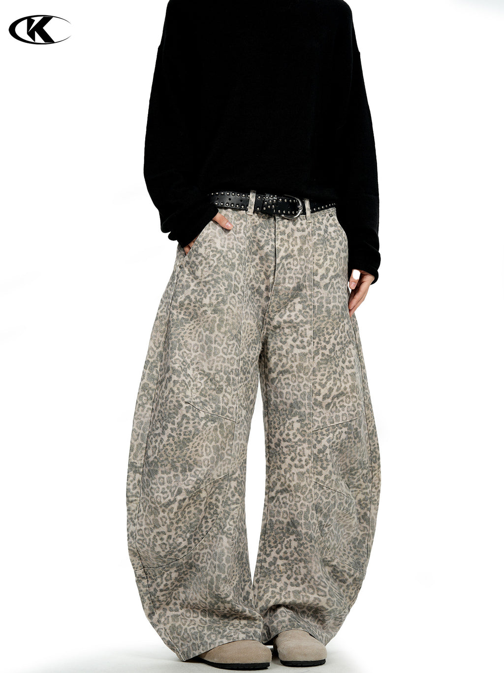 11KN | Pleated Wide-Leg Cargo Pants for American Retro