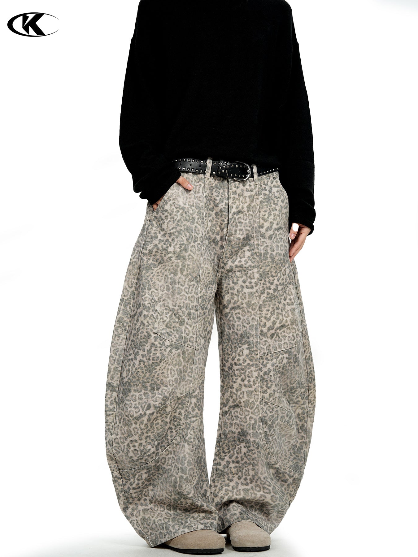 11KN | Pleated Wide-Leg Cargo Pants for American Retro