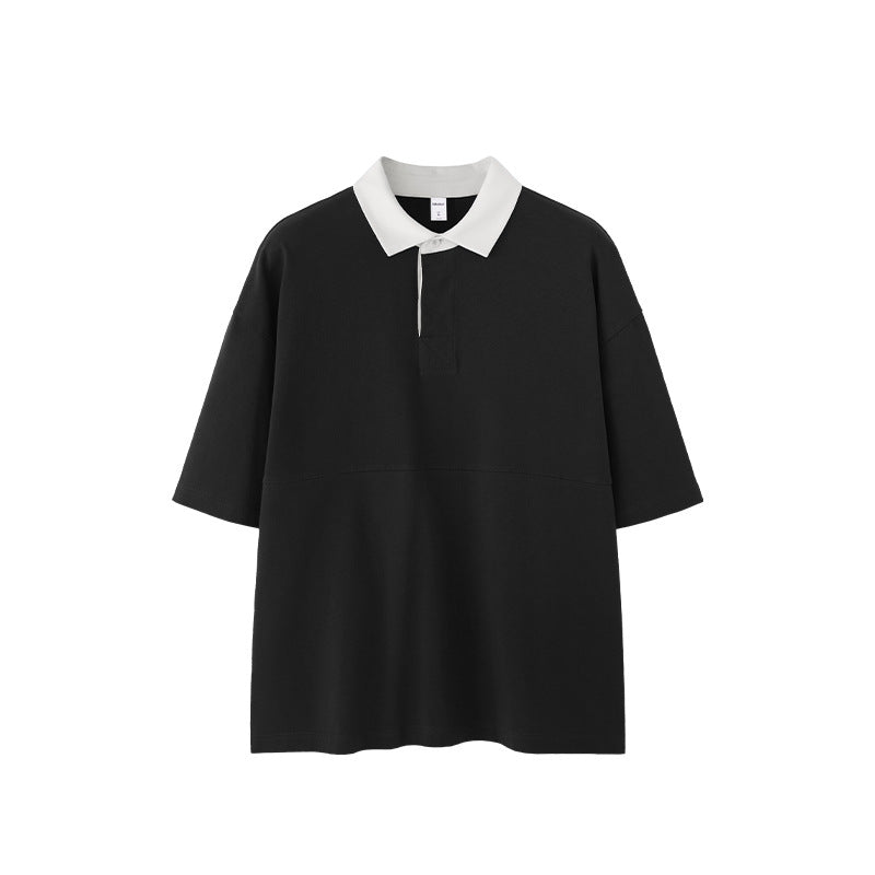 INF White Lapel Mountain Outdoor Contrast Color POLO Shirt