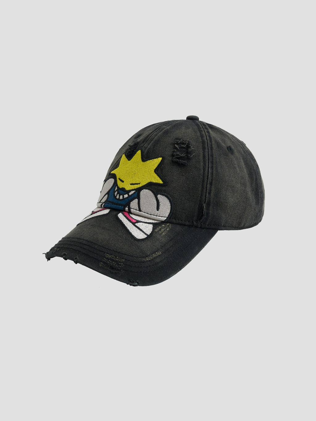Fleamarket Cartoon Embroidery Wash Cotton Baseball Cap