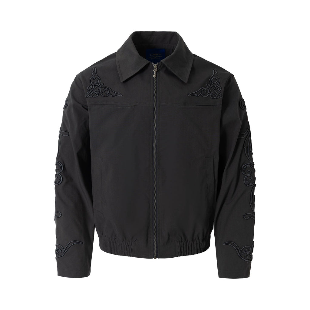 YADcrew Vintage Three-dimensional Line Carved Lapel Jacket