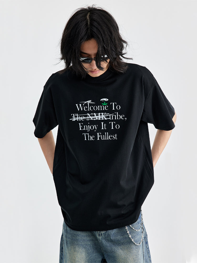 (NMK) Solona Cool Plant Theme Alphabet Printing Sunscreen Tee