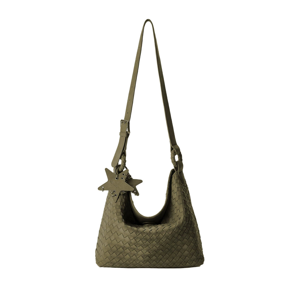 ECODAY Vintage Suede Woven Crossbody Bag