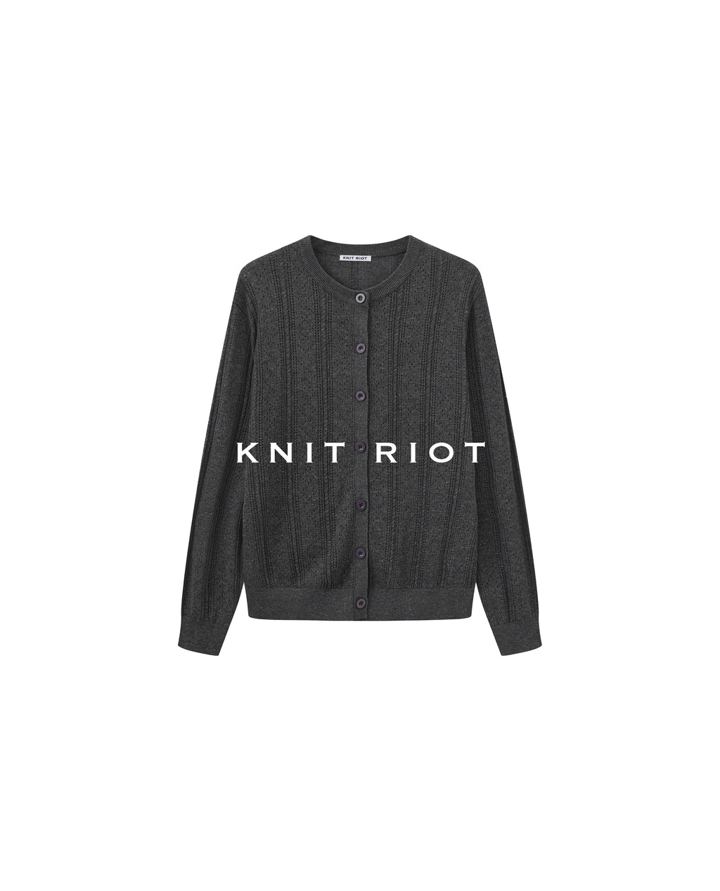 KNITRIOT Hollow Twisted Breathable Knitted Long-sleeved Cardigan