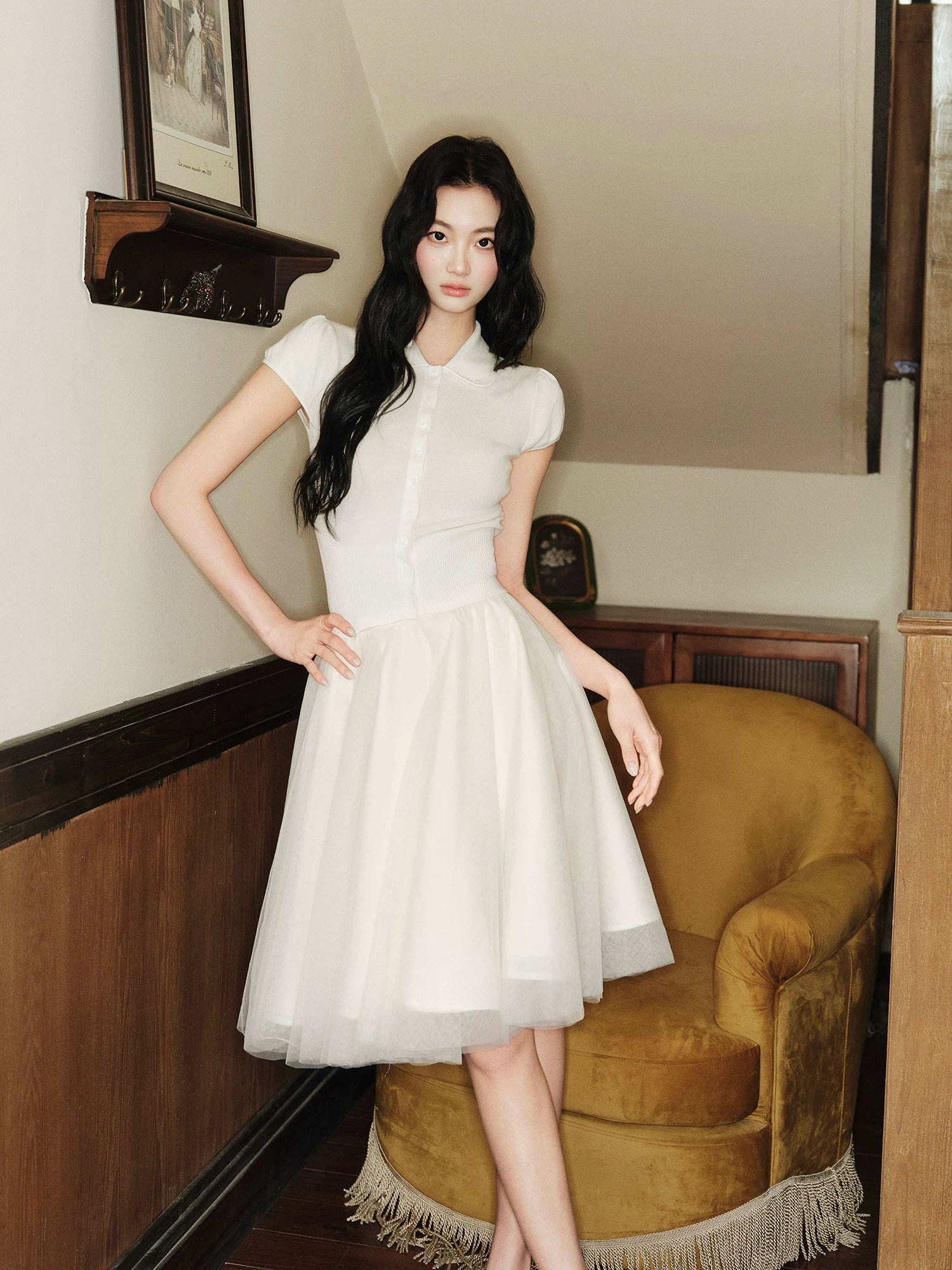 Avenement Mesh Waist Thin Versatile Skirt