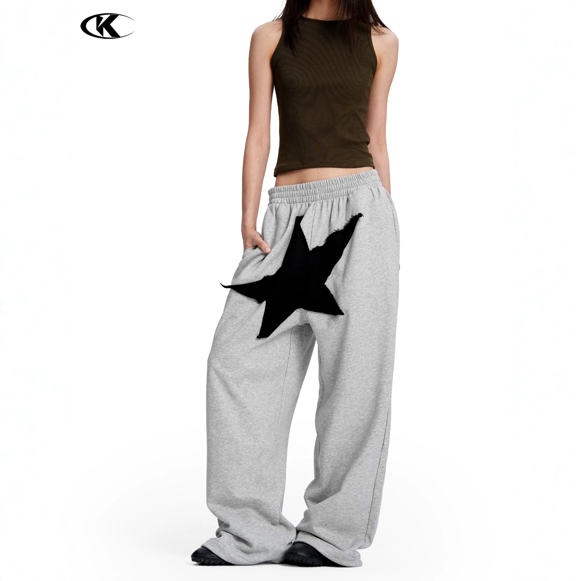 11KN Loose Five-star Printed Sweatpants
