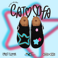 Cat & Sofa Polka Dot Star One Foot Outside Wearing Shoes