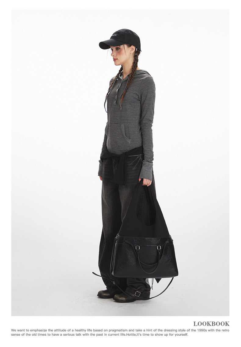 Nariele Striped Slim Fit Hooded Long Sleeve