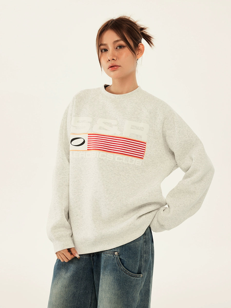 SOSER Vintage Foam Print Pullover Sweater