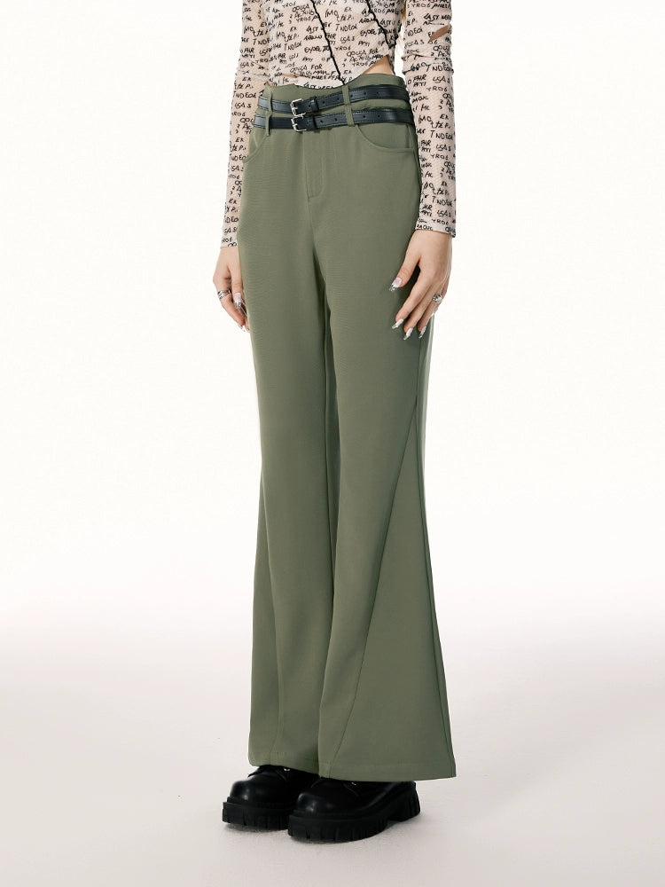 Imone Simple and Thin High-waisted Micro-pull Pants