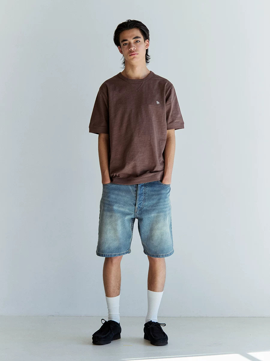 BENT IDEA Retro Cat Whiskers Frayed Denim Shorts