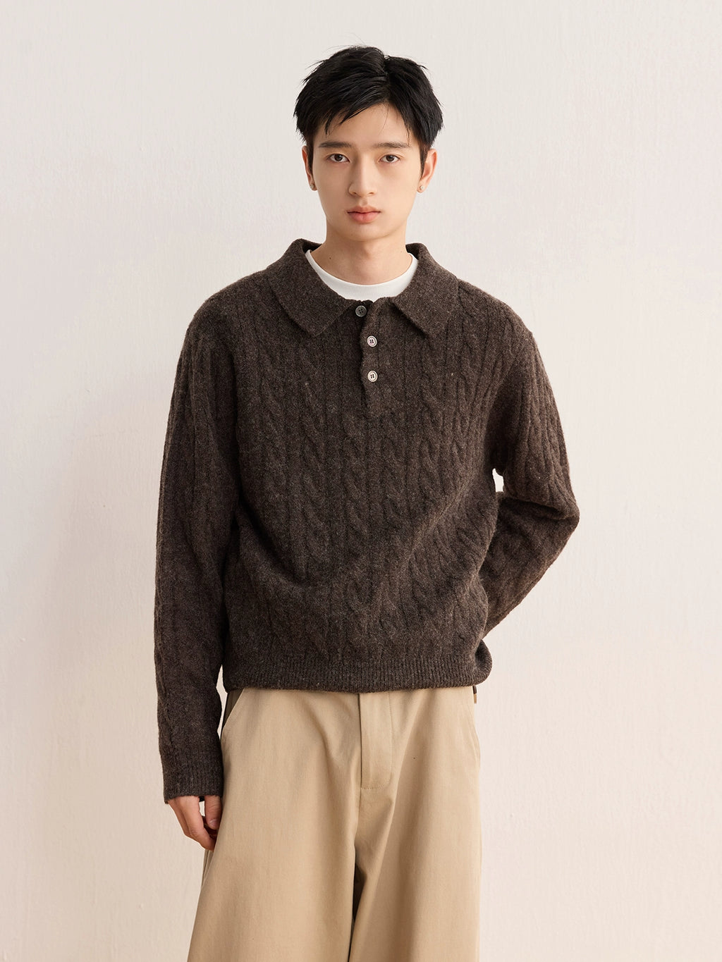 CARPEM Japanese Retro POLO Loose Short Sweater