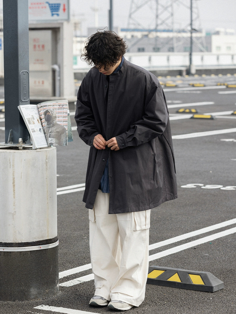 NOEARS Retro Medium and Long Single-breasted Trench Coat
