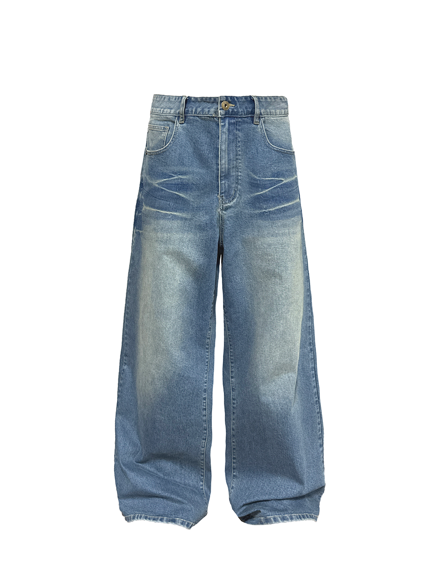 JCAESAR Corrugated Wide-leg Jeans