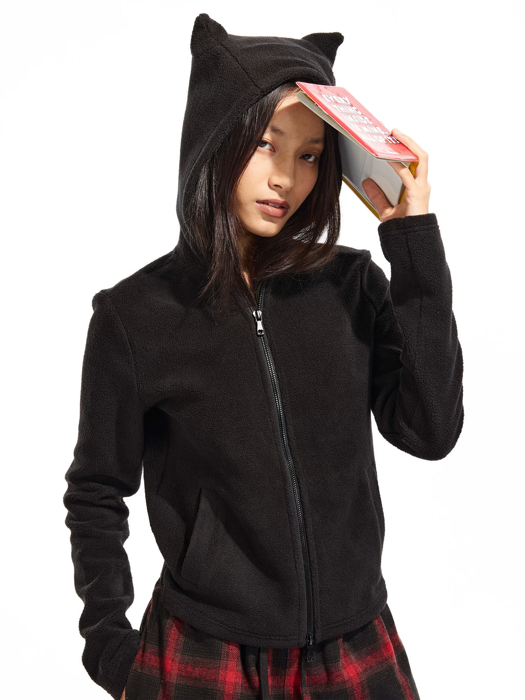 Two Little Guys Thermal Fleece Peach Heart Zipper Jacket