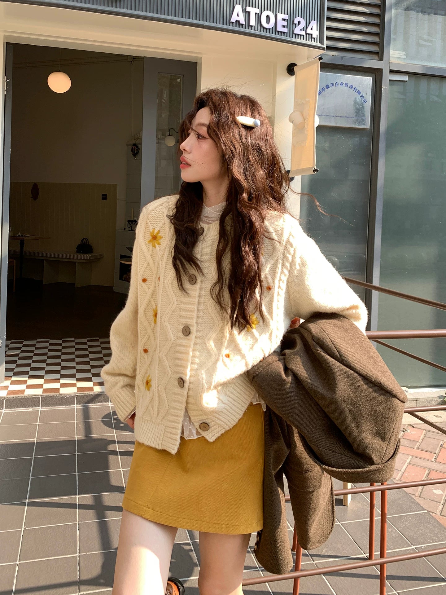 Even Korean Gentle Casual Handmade Crochet Sweater