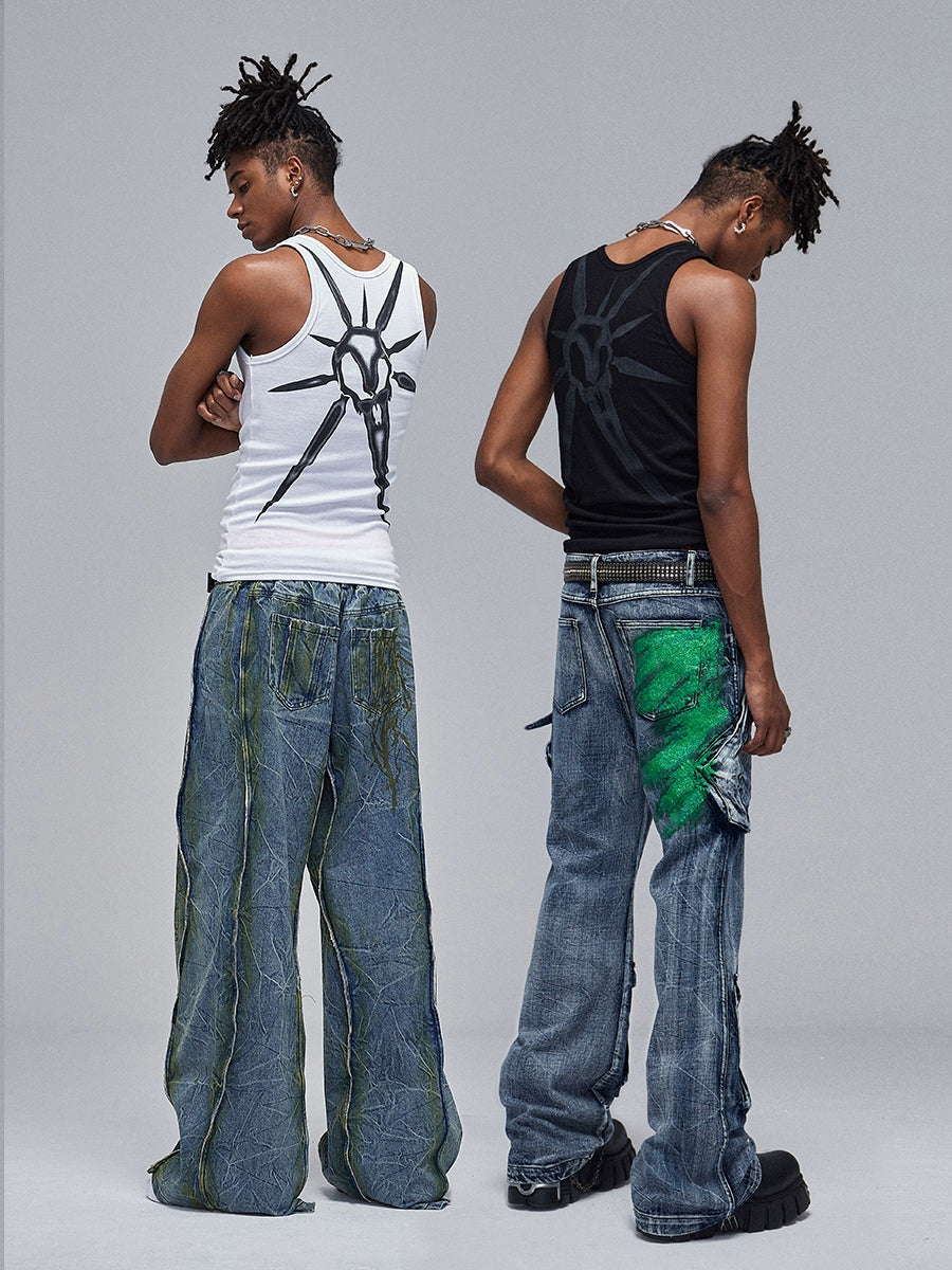 DND4DES Skull Print I-ribbed Vest
