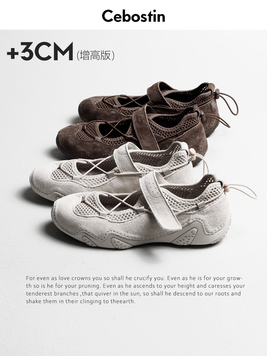 Cebostin Heightening Hollow Mary Jane Shoes