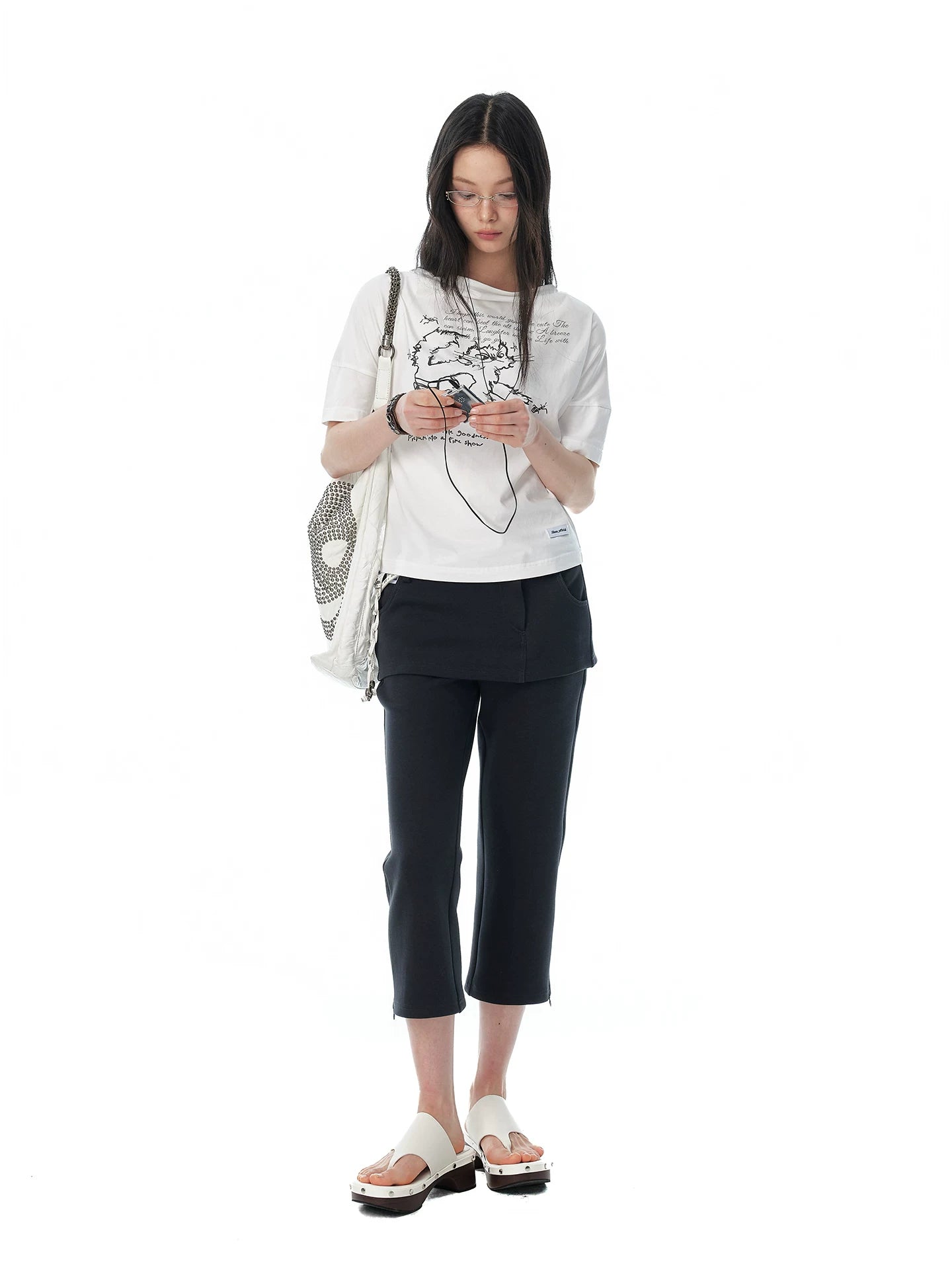 JIKOO Fried Cat Print Casual Tee
