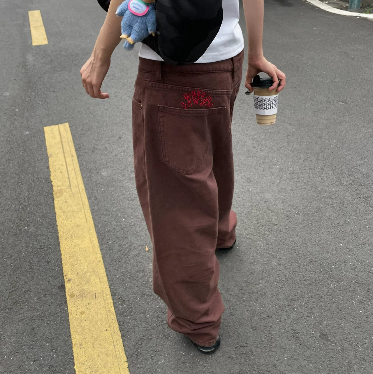 MMBBT Embroidered Casual Versatile Overalls