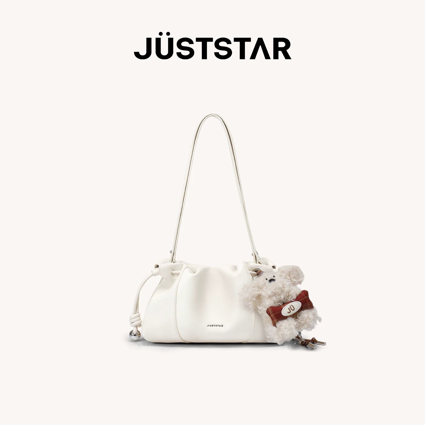 JUST STAR Pleated Shoulder Messenger Bag